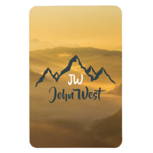 Magnet Flexible Monographie de montagnes personnalisables Gold sun