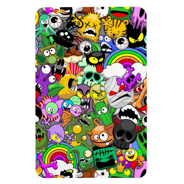 Magnet Flexible Monstres caractères mignons Motif d'Halloween (Vertical)