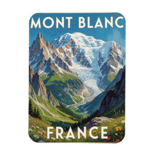 Magnet Flexible Mont Blanc Sommets enneigés France Vue de montagne