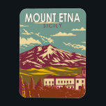 Magnet Flexible Mont Etna Sicile Voyage Art Vintage<br><div class="desc">Montez l'Etna dans un style d'art vectoriel. L'Etna se trouve sur la côte est de la Sicile,  entre les villes de Messine et Catane Italie</div>