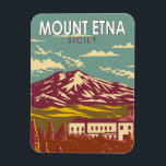 Magnet Flexible Mont Etna Sicile Voyage Art Vintage<br><div class="desc">Montez l'Etna dans un style d'art vectoriel. L'Etna se trouve sur la côte est de la Sicile,  entre les villes de Messine et Catane Italie</div>