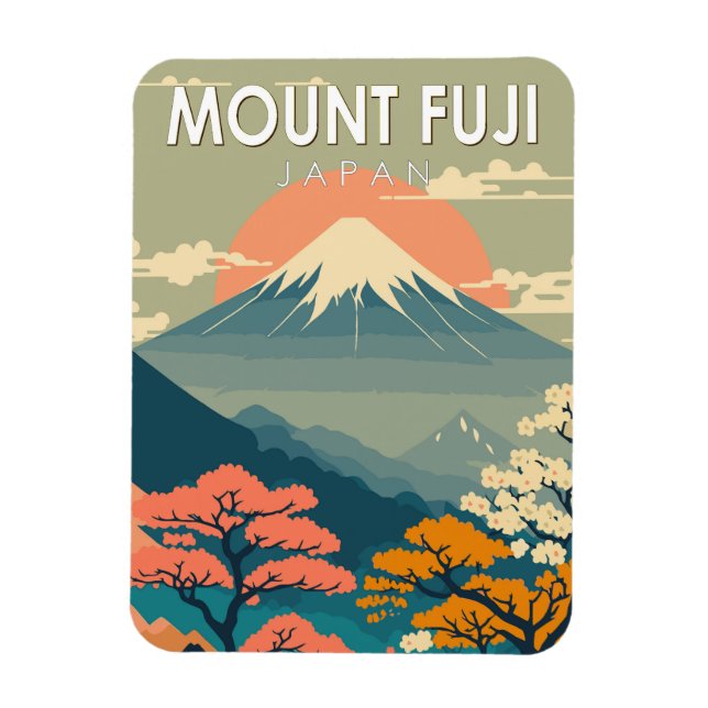 Magnet Flexible Mont Fuji Japon Voyages Vintage (Vertical)