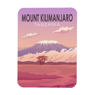 Magnet Flexible Mont Kilimandjaro Tanzanie Afrique Vintage