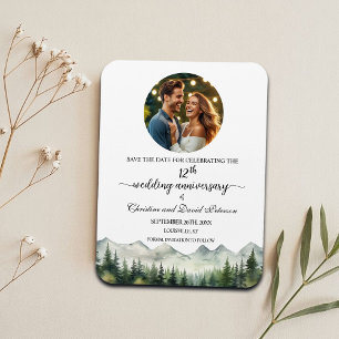 Magnet Flexible Montagne Pin 12e Anniversaire de Mariage Enregistr