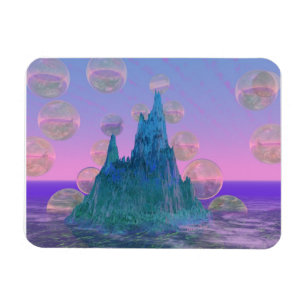 Magnet Flexible Montagne poétique, rose turquoise magique abstrai