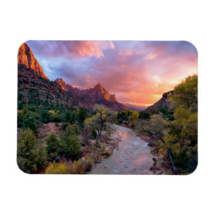Magnet Flexible Montagnes   Le Parc National De La Zion Watchman U