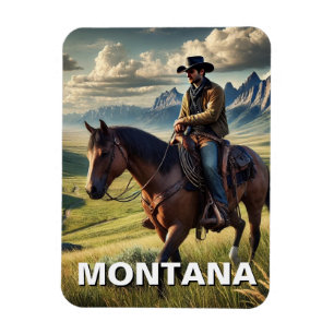 Magnet Flexible Montana Cowboy à cheval