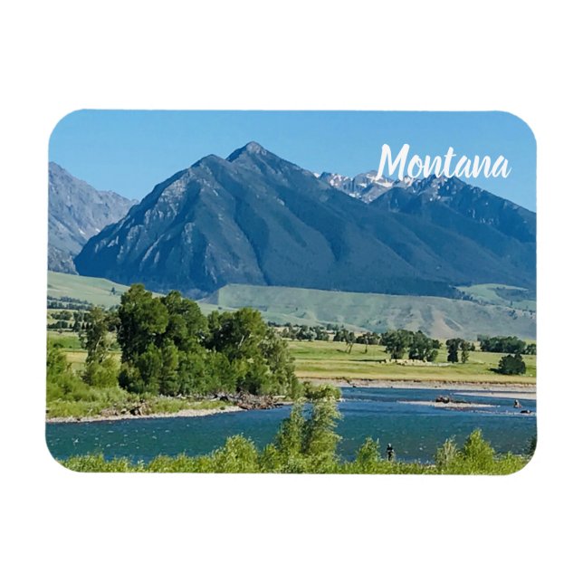 Magnet Flexible Montana Montagnes Rivières Souvenir Réfrigérateur  (Horizontal)