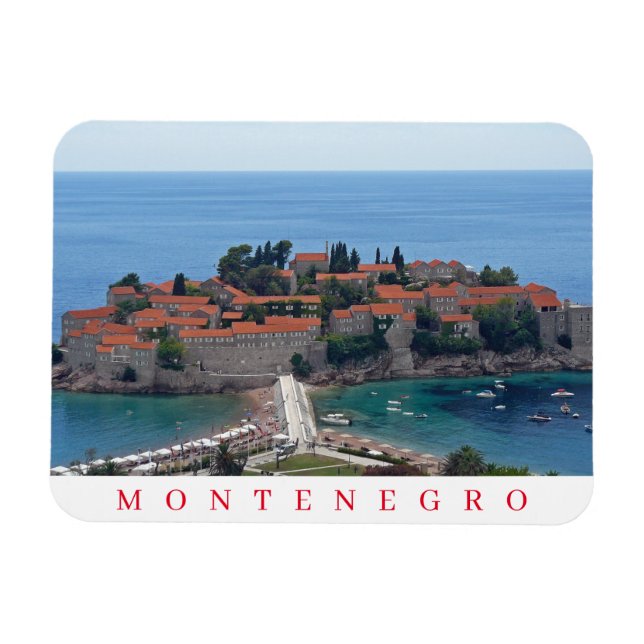 Magnet Flexible Monténégro Sveti Stefan vue panoramique aimant (Horizontal)