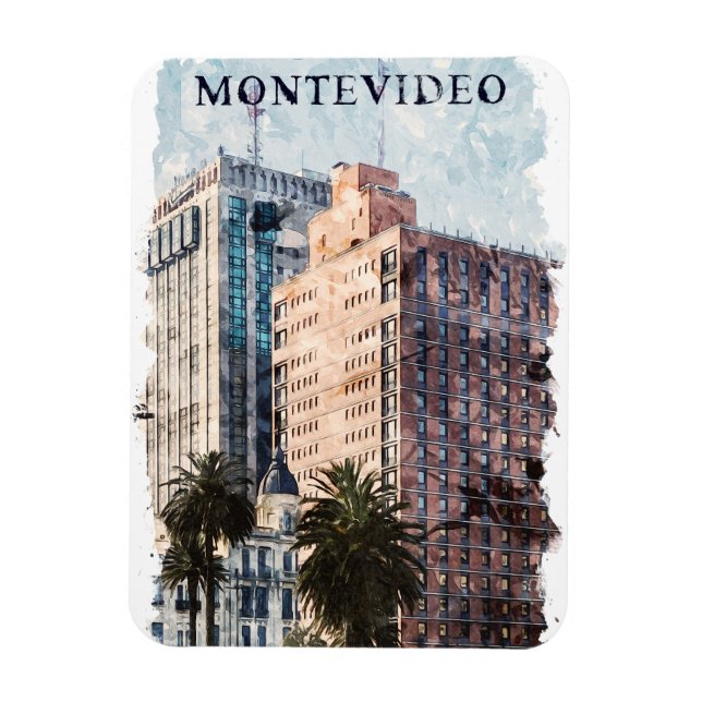Magnet Flexible Montevideo Uruguay Vintage voyage (Vertical)