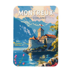 Magnet Flexible Montreux Suisse Travel Art Vintage