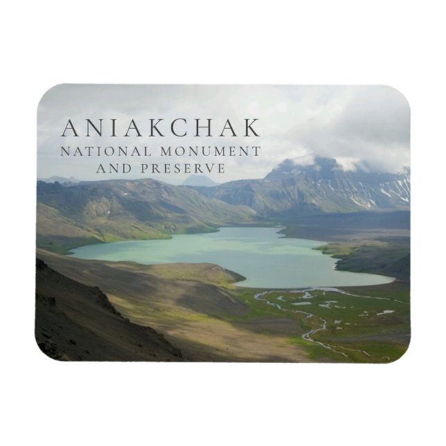 Magnet Flexible Monument du lac Surprise Aniakchak, Preserve, AK (Horizontal)
