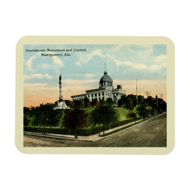 Magnet Flexible Monument et Capitole, Montgomery AL Vintage (Horizontal)