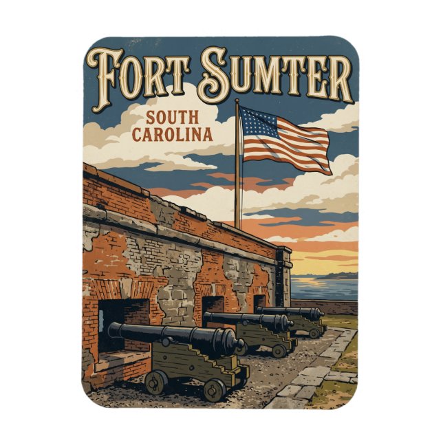 Magnet Flexible Monument national de Fort Sumter États-Unis (Vertical)