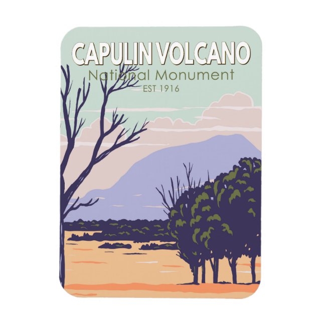 Magnet Flexible Monument national du volcan Capulin Vintage (Vertical)