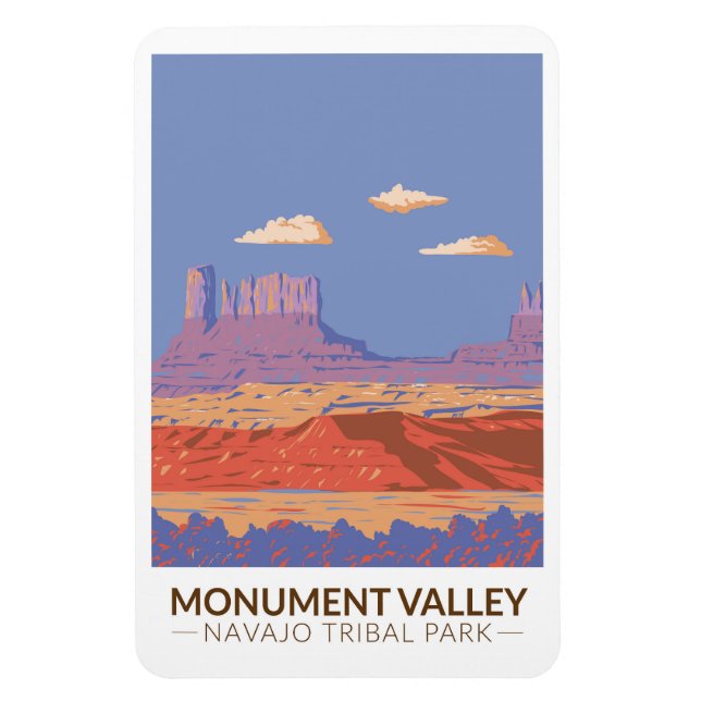 Magnet Flexible Monument Valley Navajo Tribal Park Voyage Vintage (Vertical)