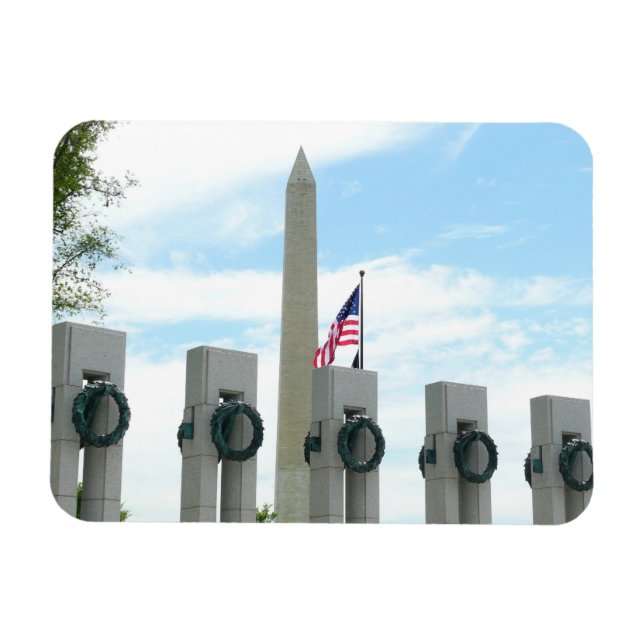 Magnet Flexible Monument Washington et mémorial de la Seconde Guer (Horizontal)