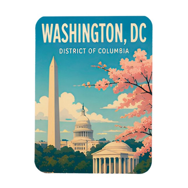 Magnet Flexible Monuments du Capitole de Washington DC Skyline (Vertical)