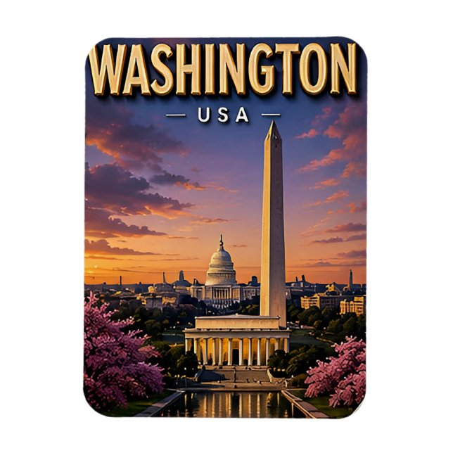 Magnet Flexible Monuments du Capitole de Washington DC Skyline (Vertical)