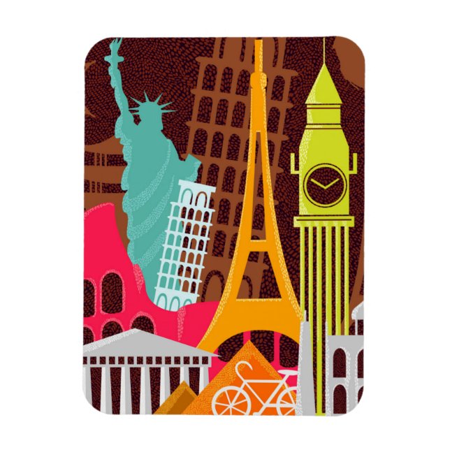 Magnet Flexible Monuments internationaux (Vertical)