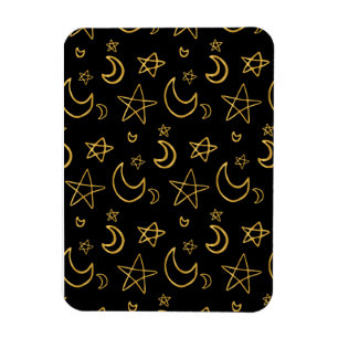 Magnet Flexible Moons et étoiles Motif or