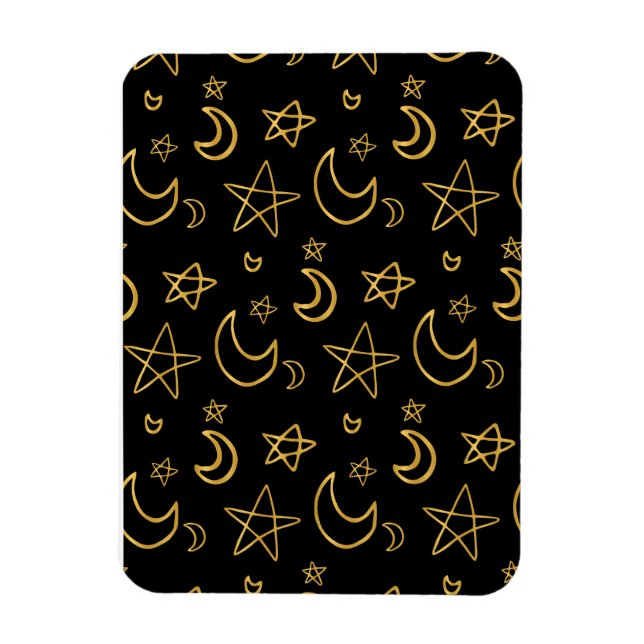 Magnet Flexible Moons et étoiles Motif or (Vertical)