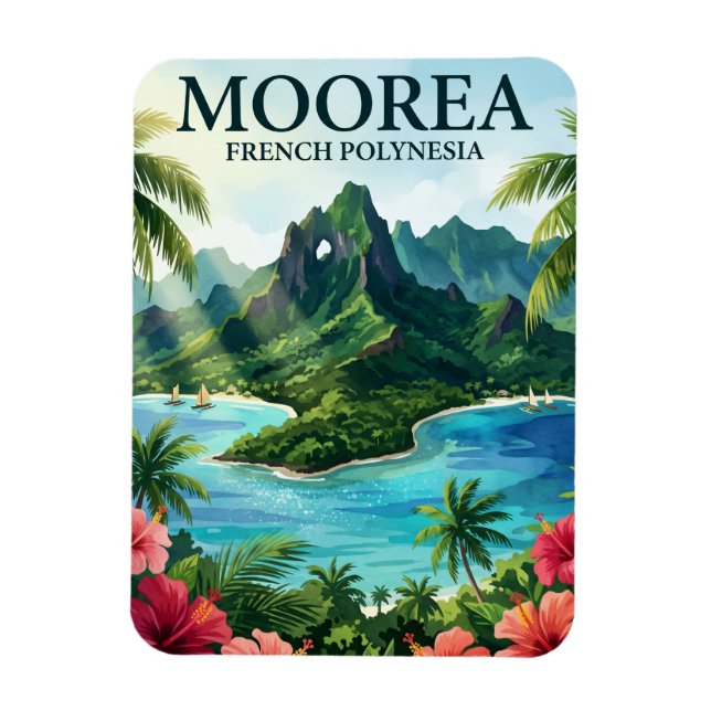 Magnet Flexible Moorea Polynésie française (Vertical)