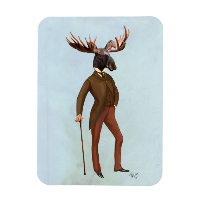 Magnet Flexible Moose En Costume Complet 2 (Vertical)