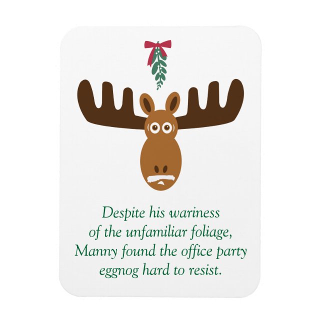 Magnet Flexible Moose Head_Eggnog & Mistletoe_Hard pour résister (Vertical)
