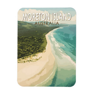 Magnet Flexible Moreton Island Australie Travel Art Vintage