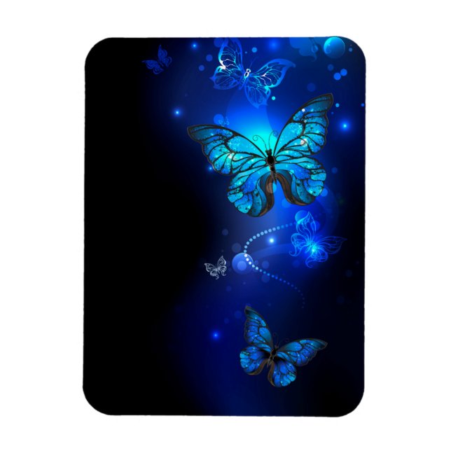 Magnet Flexible Morpho Butterfly in the Dark Background (Vertical)