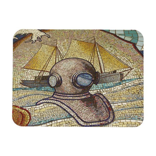 Magnet Flexible Mosaic of old divers helmet (Horizontal)