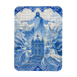 Magnet Flexible Mosaïque de carreaux bleus de Jésus, Portugal