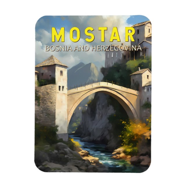 Magnet Flexible Mostar Stari La plupart des voyages peinture à l'h (Vertical)
