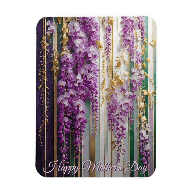 Magnet Flexible  Mother's Day Blooming Wallpaper Violet Wisteria (Vertical)