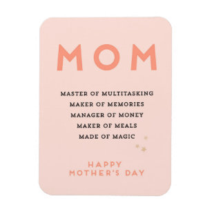 Magnet Flexible Mothers Day MOM acronym cute funny Card
