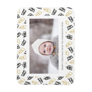 Magnet Flexible Motif cadeau Black Script mignon or noir