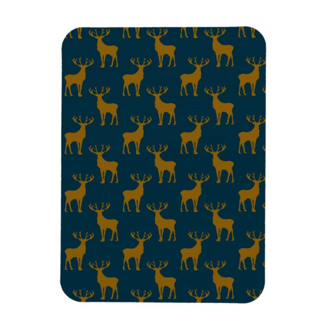 Magnet Flexible Motif cerf marron et bleu (Vertical)