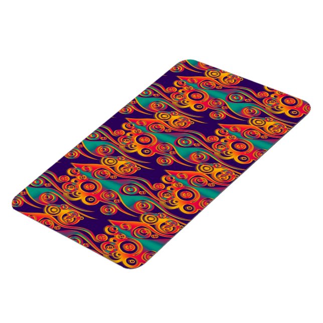 Magnet Flexible Motif d'art de tatouage - flammes et cercles (Côté Gauche)