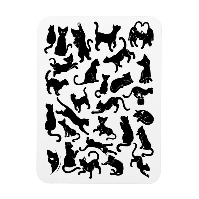 Magnet Flexible Motif de chat noir (Vertical)