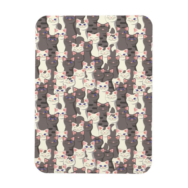 Magnet Flexible Motif de chats blancs et gris (Vertical)