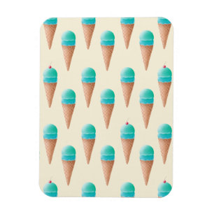 Magnet Flexible Motif de cône de glace bleu, jaune clair