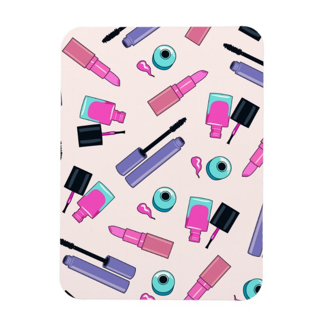 Magnet Flexible Motif de cosmétiques rose et violet (Vertical)