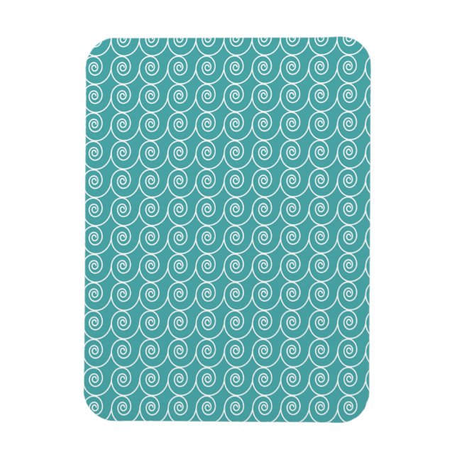 Magnet Flexible Motif de cue bouclé Aqua et Blanc (Vertical)