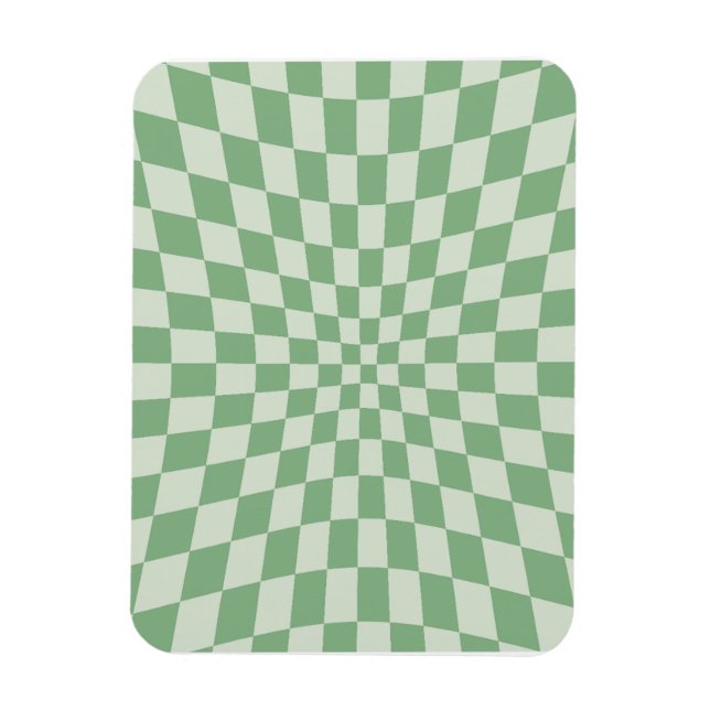Magnet Flexible Motif de damier distordu vert (Vertical)