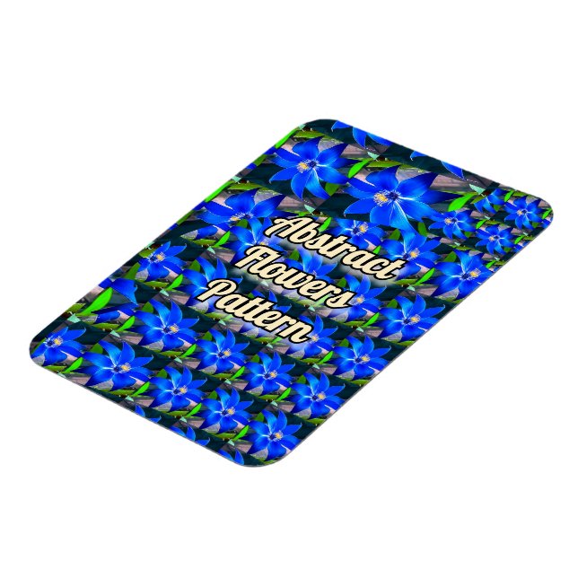 Magnet Flexible Motif de fleurs bleues profondes (Côté Gauche)