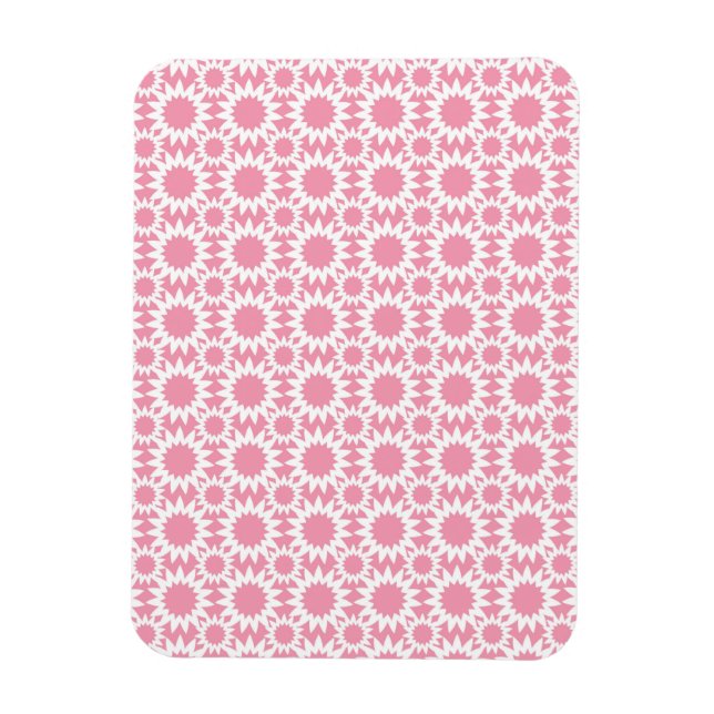 Magnet Flexible Motif de fleurs d'étoiles mignonnes rose et blanc (Vertical)