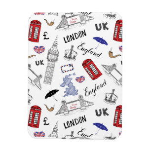 Magnet Flexible Motif de griffonnages de ville de Londres