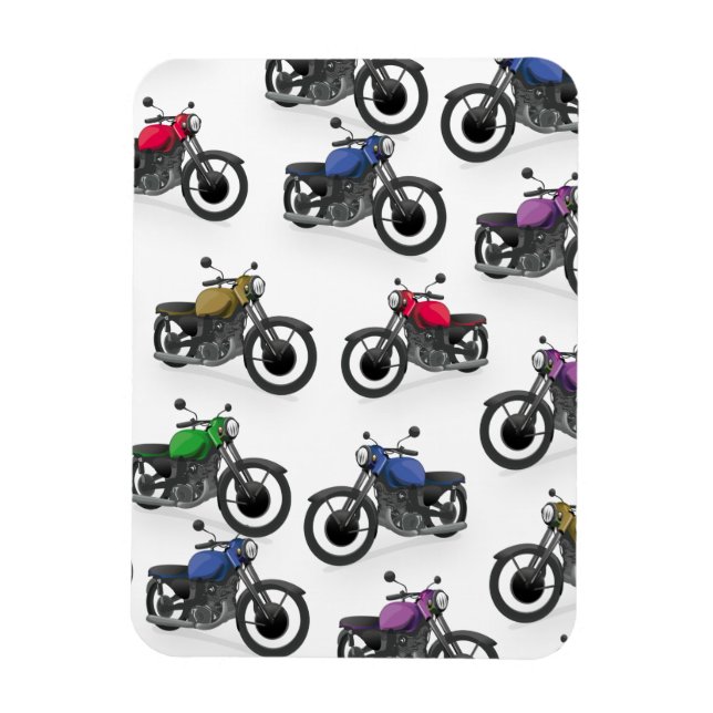 Magnet Flexible Motif de moto multicolore (Vertical)