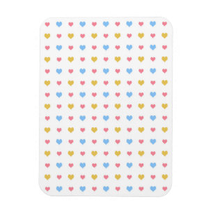 Magnet Flexible Motif de petits cœurs colorés rose bleu jaune